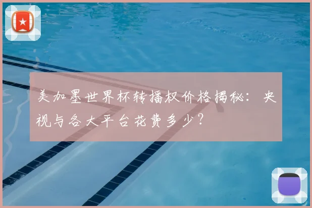 美加墨世界杯转播权价格揭秘:央视与各大平台花费多少?